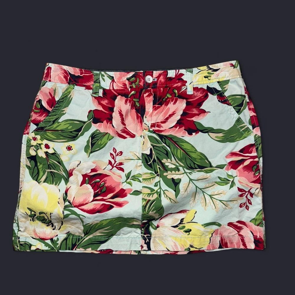 G.H. Bass & Co. Floral Mini Skirt - Red, Green, Yellow